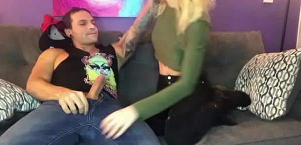 Eddie Danger fucks hot blonde tattoo stripper with facial tasting cum